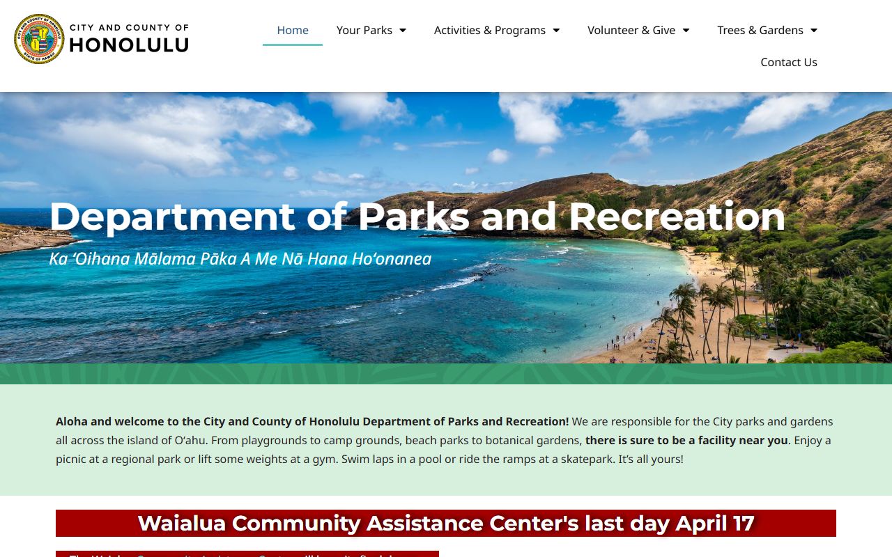 Ahuimanu White Pages Honolulu parks recreation