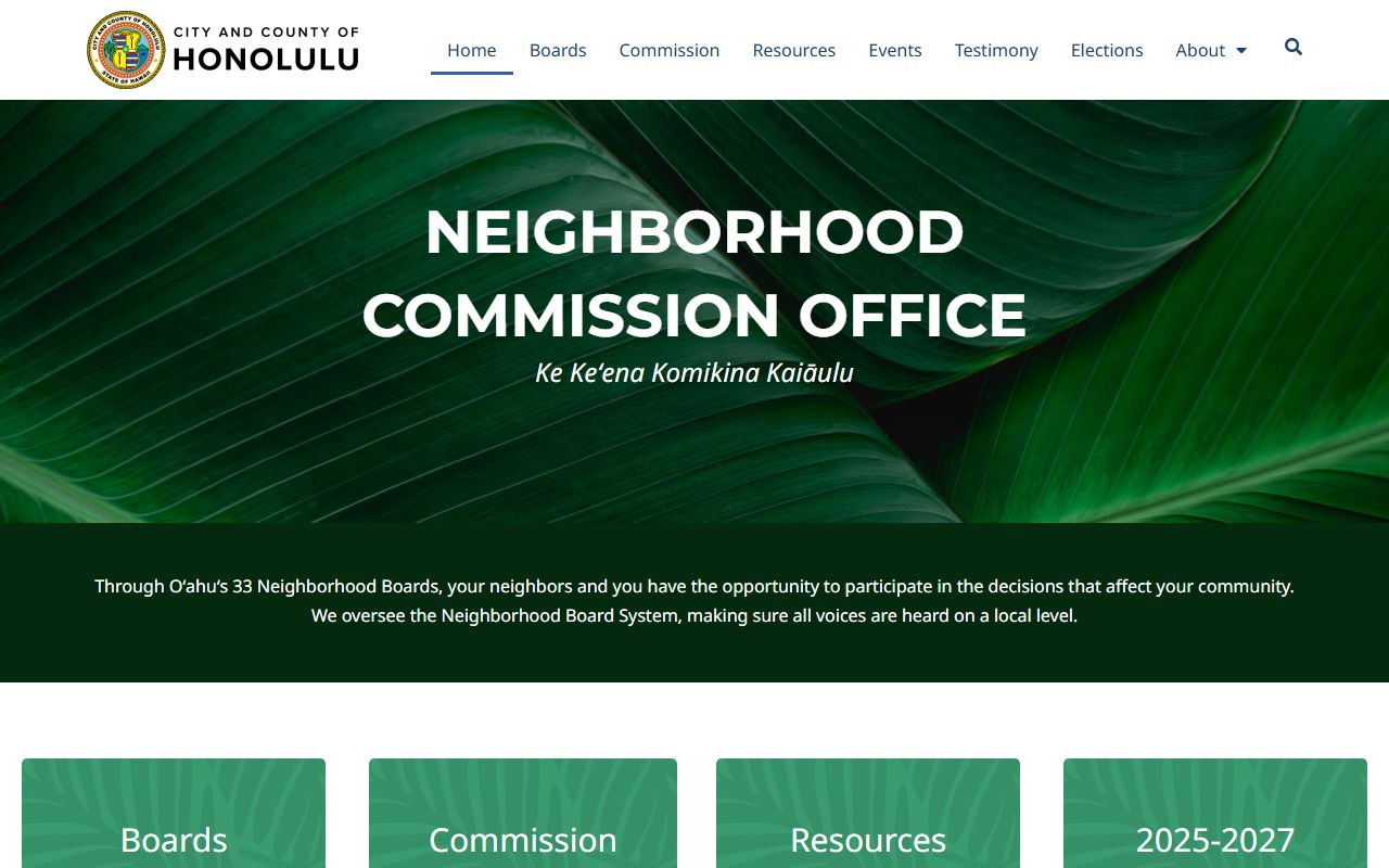Urban Honolulu White Pages neighborhood commission