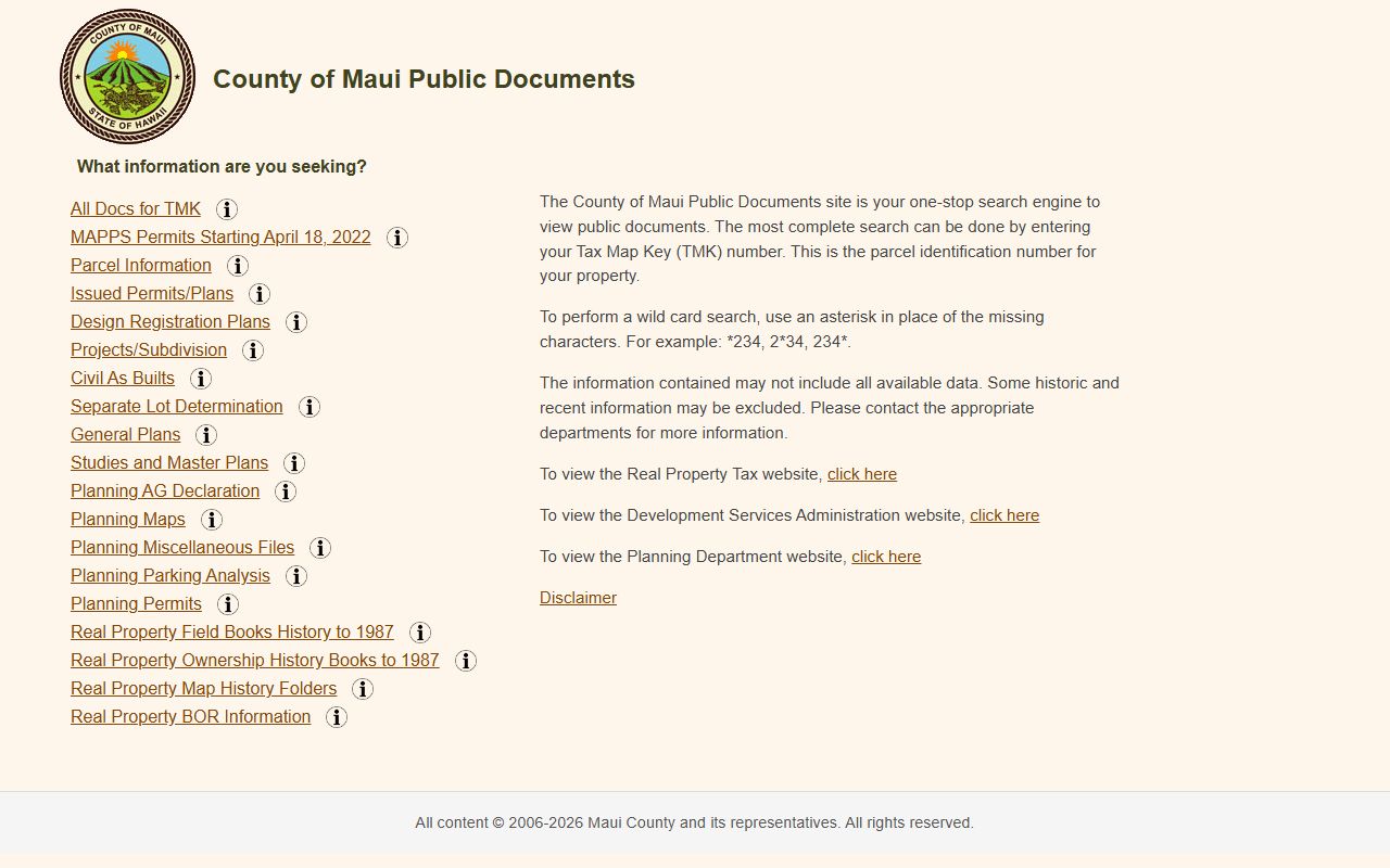 Maui County White Pages public documents search