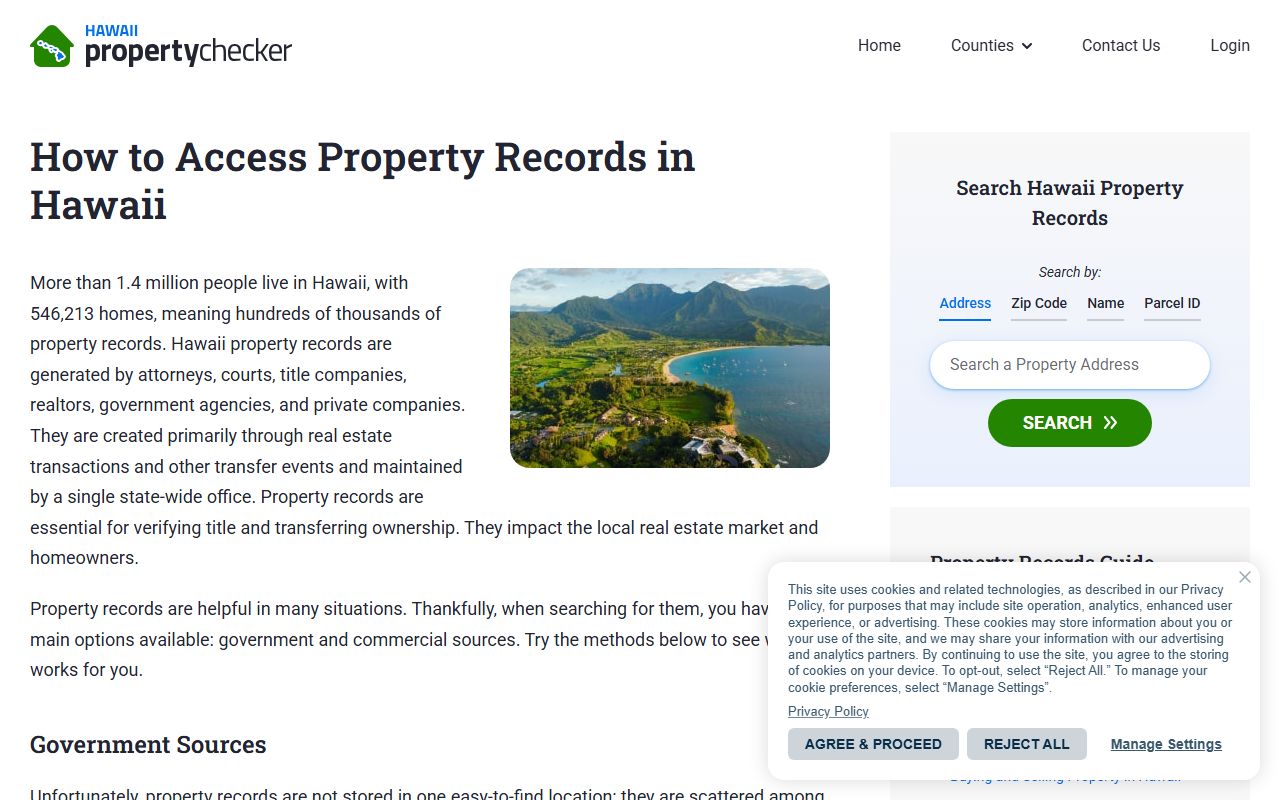 Hawaii Property Checker White Pages parcel search